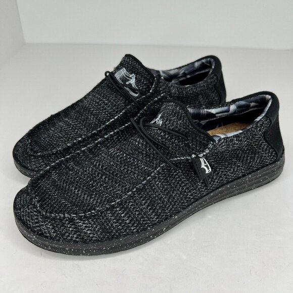 Comfort Mens Black Canvas Lightweight Soft Comfortable Slip On Size 8 Loafers - Picture 1 of 9